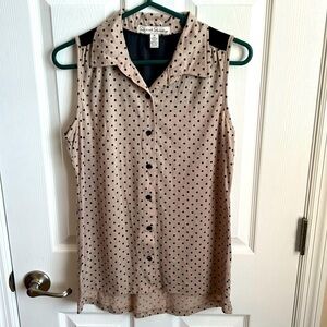 French Laundry size medium sleeveless polka dot top